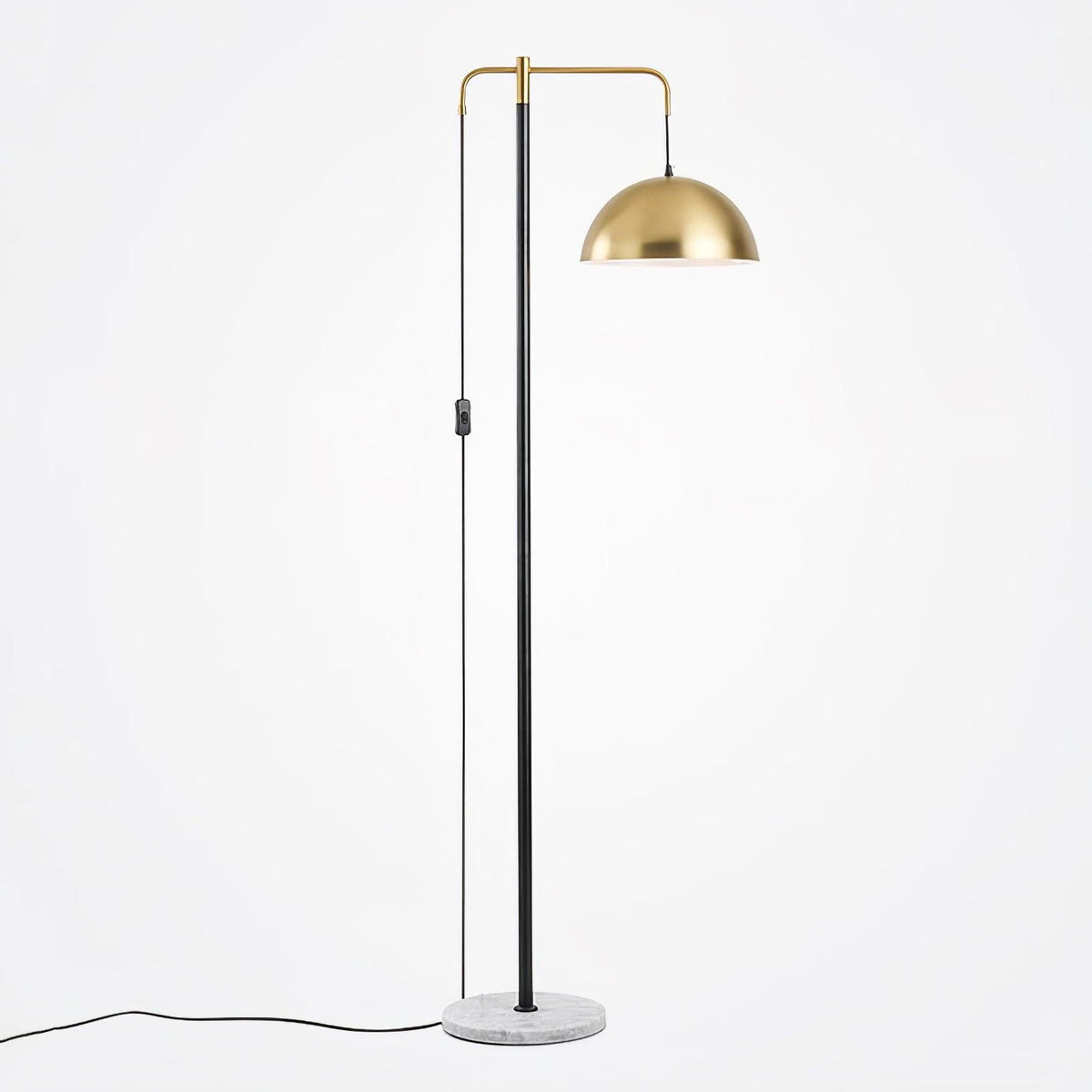 Lumirette messing vloerlamp met boogarm