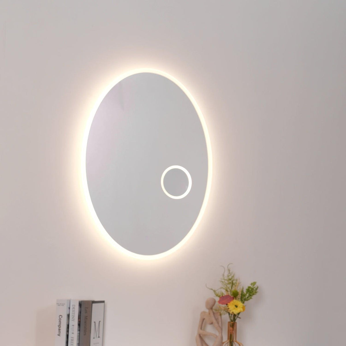 Ovariel Oval Mirror Plastic wandlamp