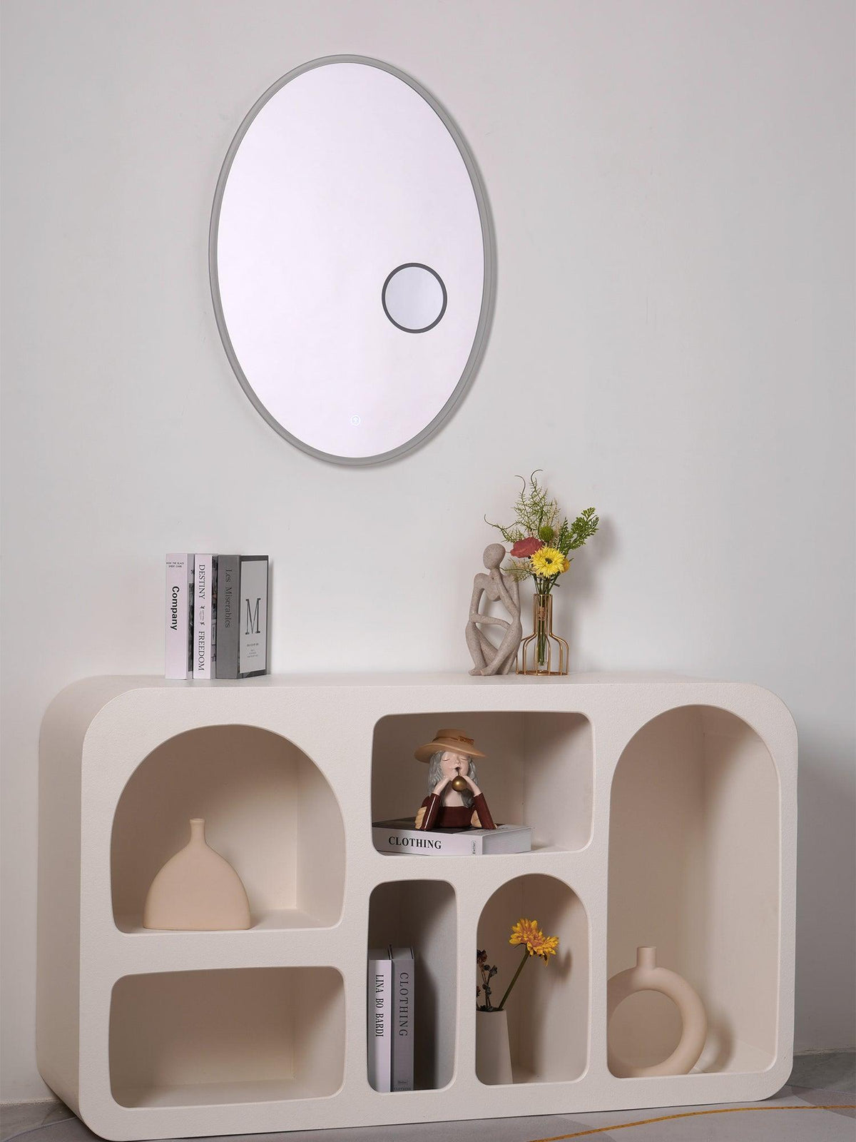 Ovariel Oval Mirror Plastic wandlamp