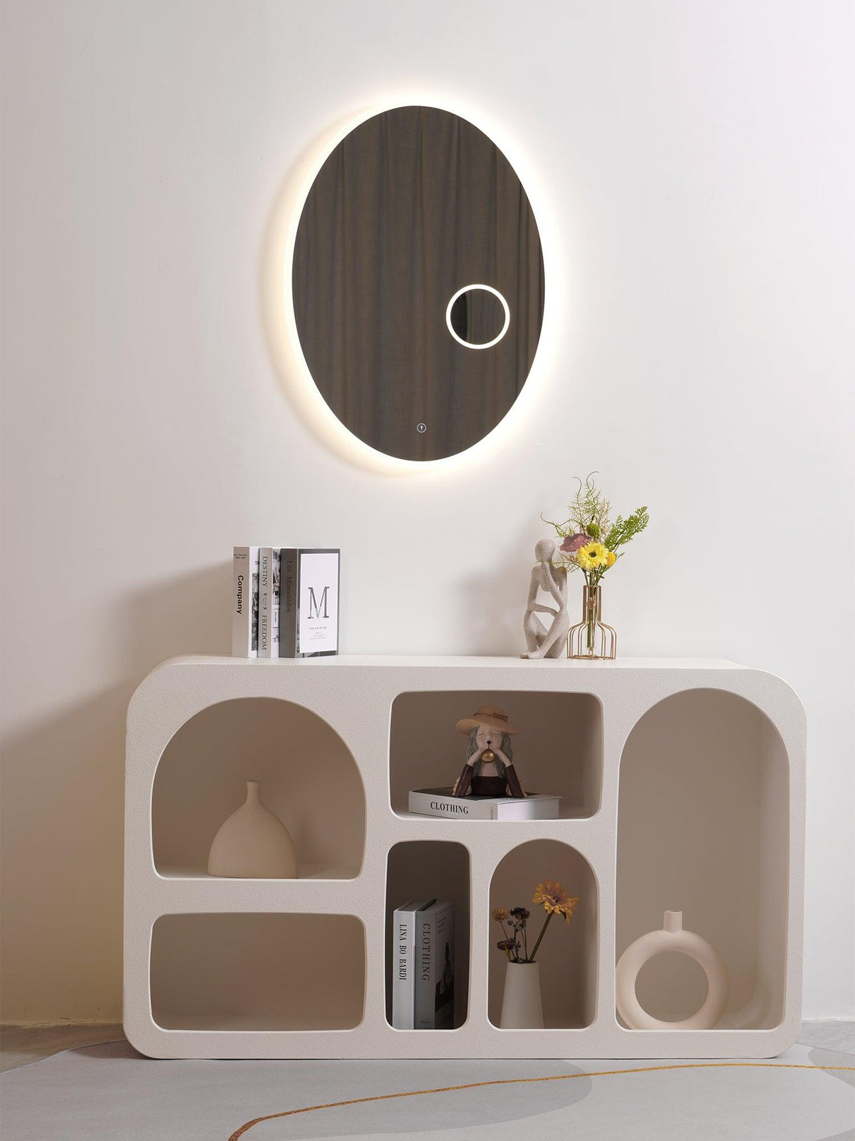 Ovariel Oval Mirror Plastic wandlamp