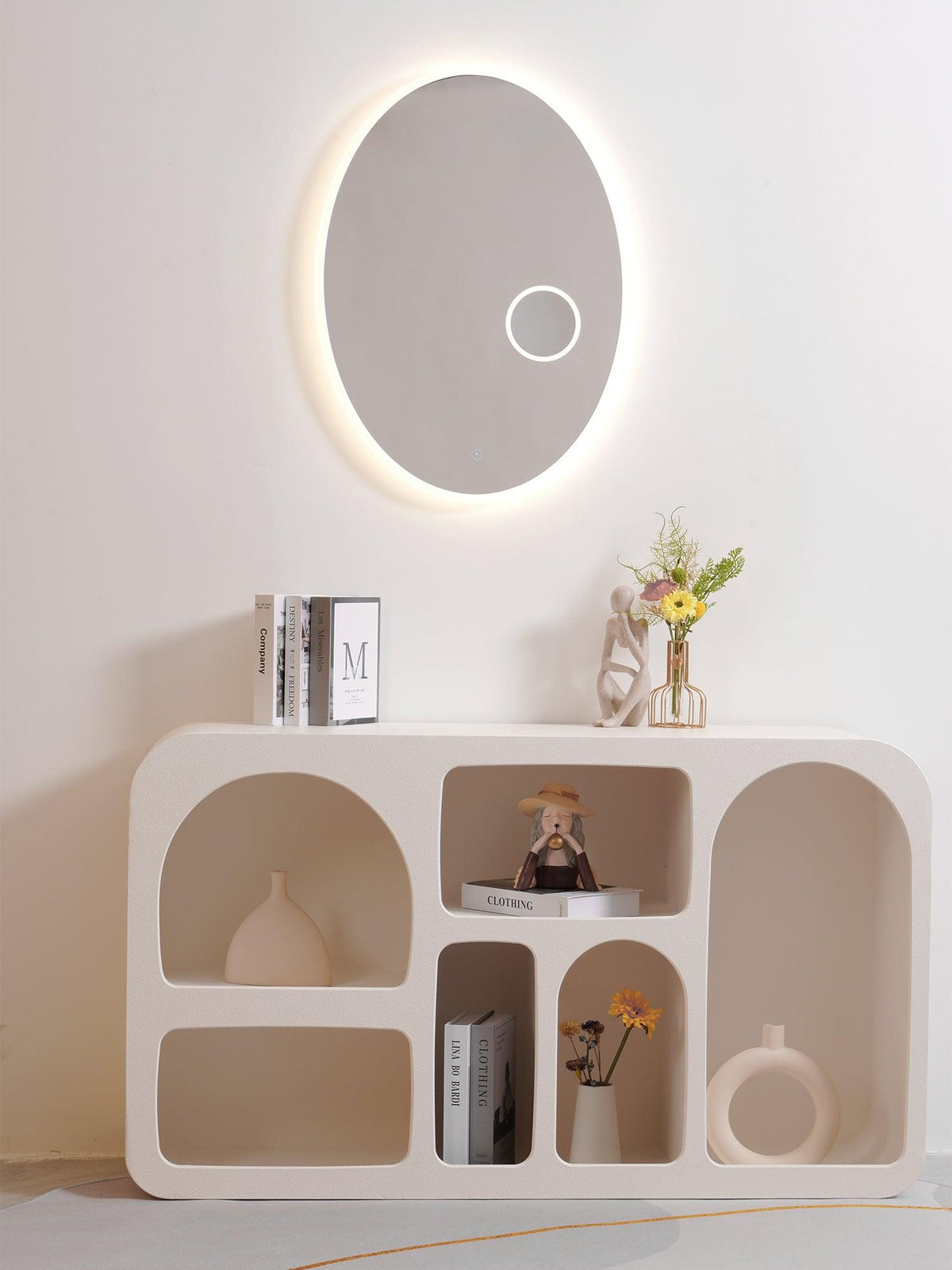 Ovariel Oval Mirror Plastic wandlamp