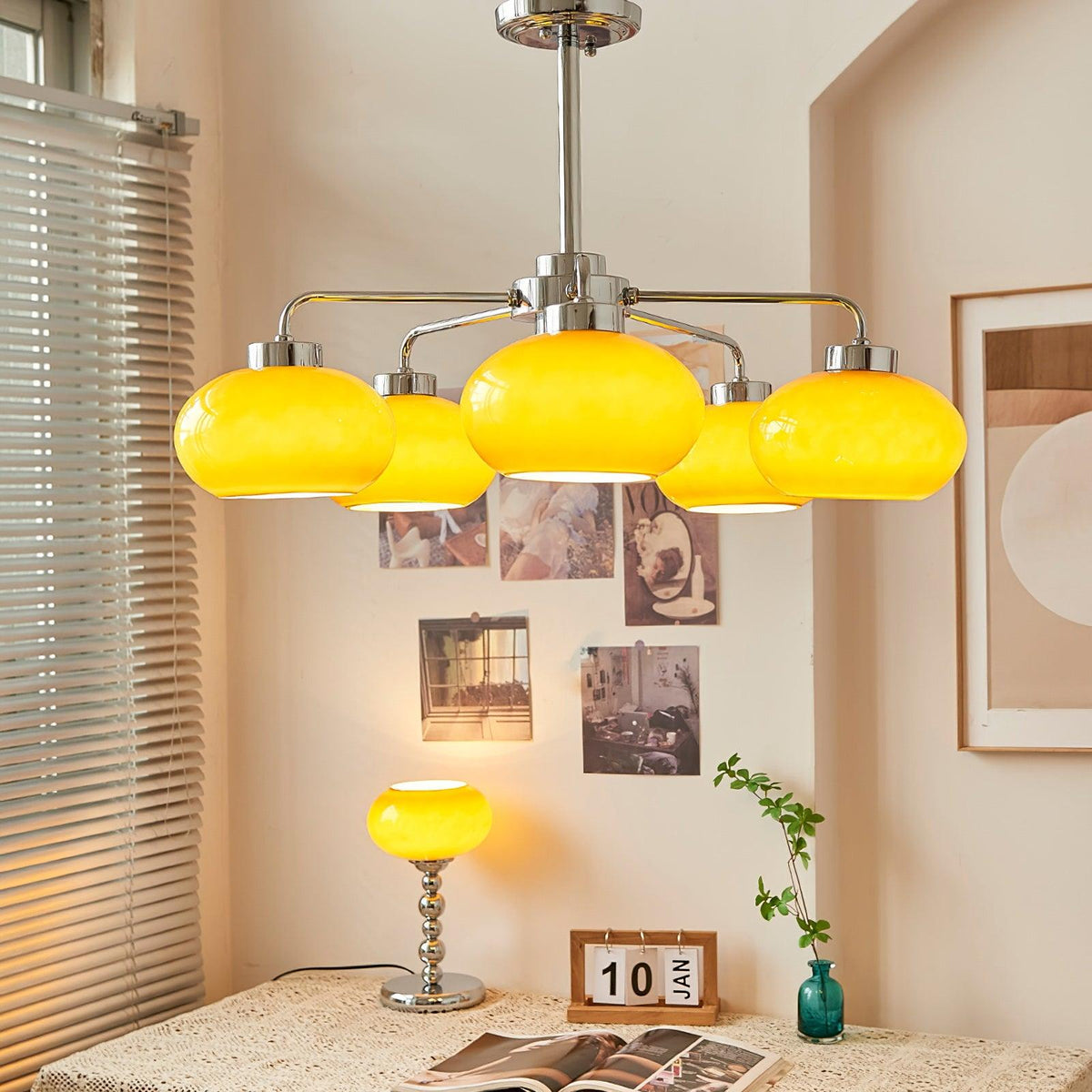Liorenira Kroonluchter glas chroom Geometrisch Retro
