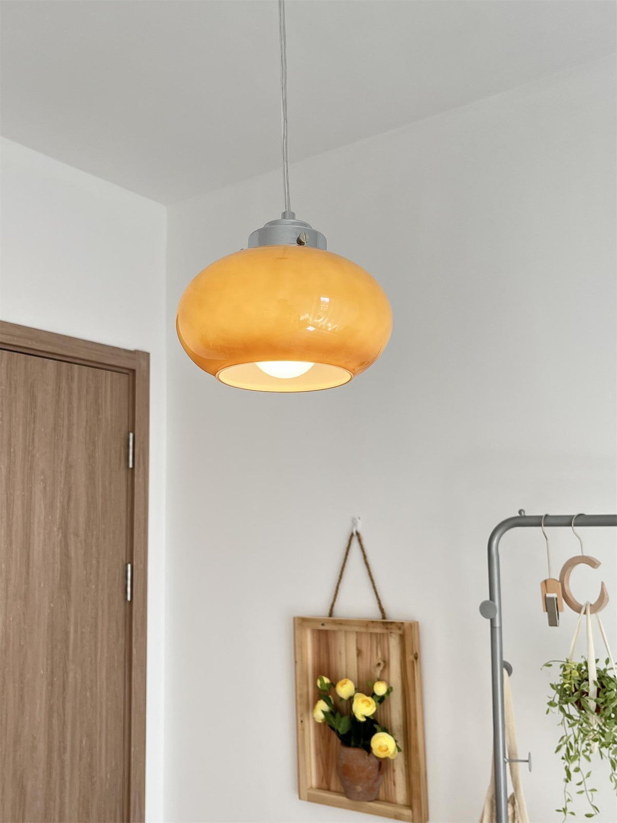 Tavira Retro hanglamp met oranje glas