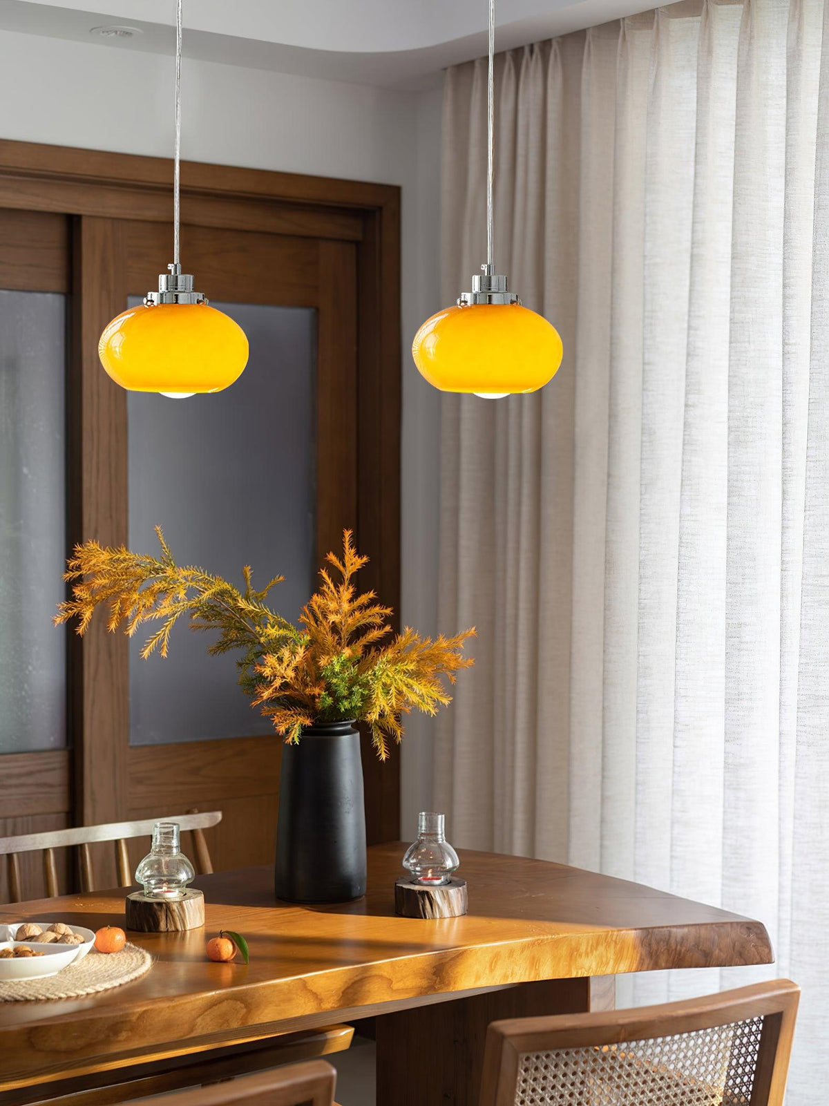 Tavira Retro hanglamp met oranje glas