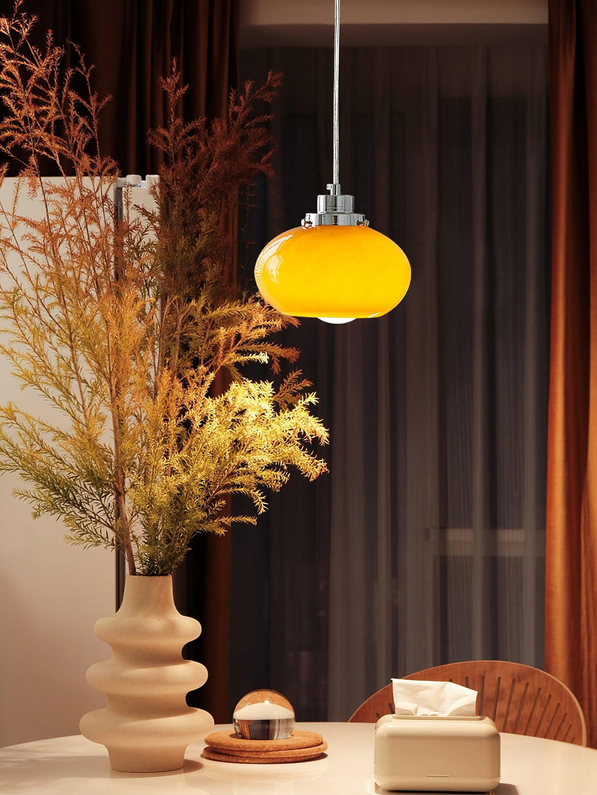 Tavira Retro hanglamp met oranje glas