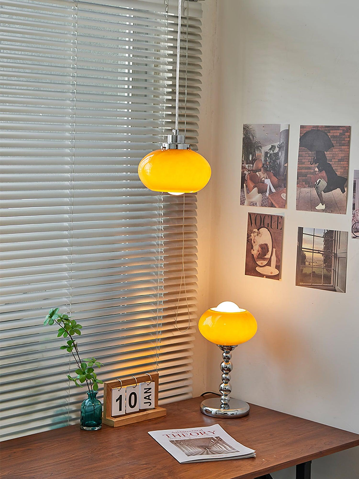 Tavira Retro hanglamp met oranje glas