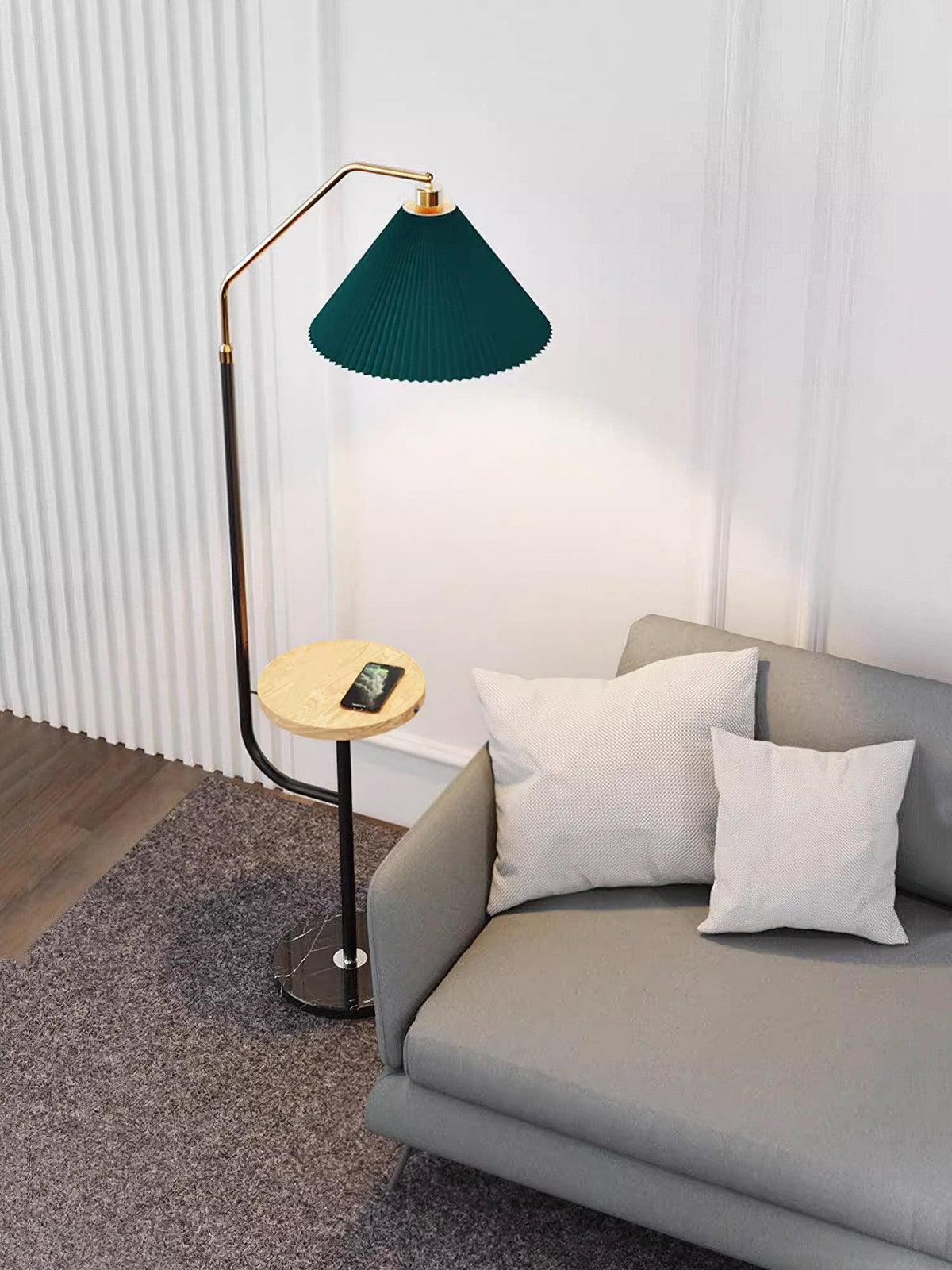 Nexc vloerlamp van marmer en hout