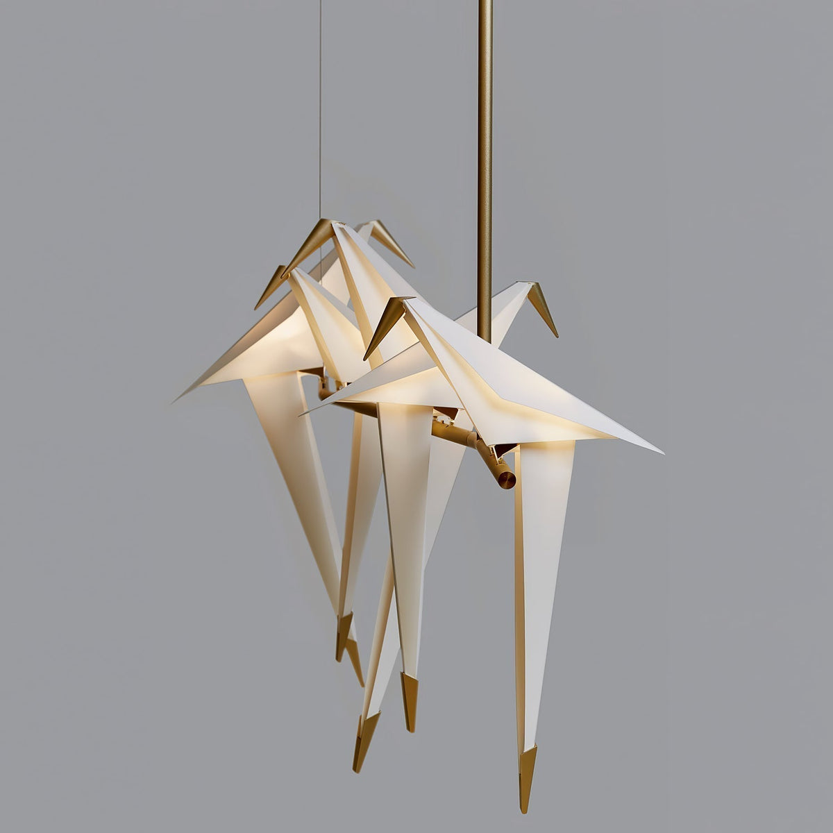 Lunuian kroonluchter Paper Crane Bird sculpturale LED