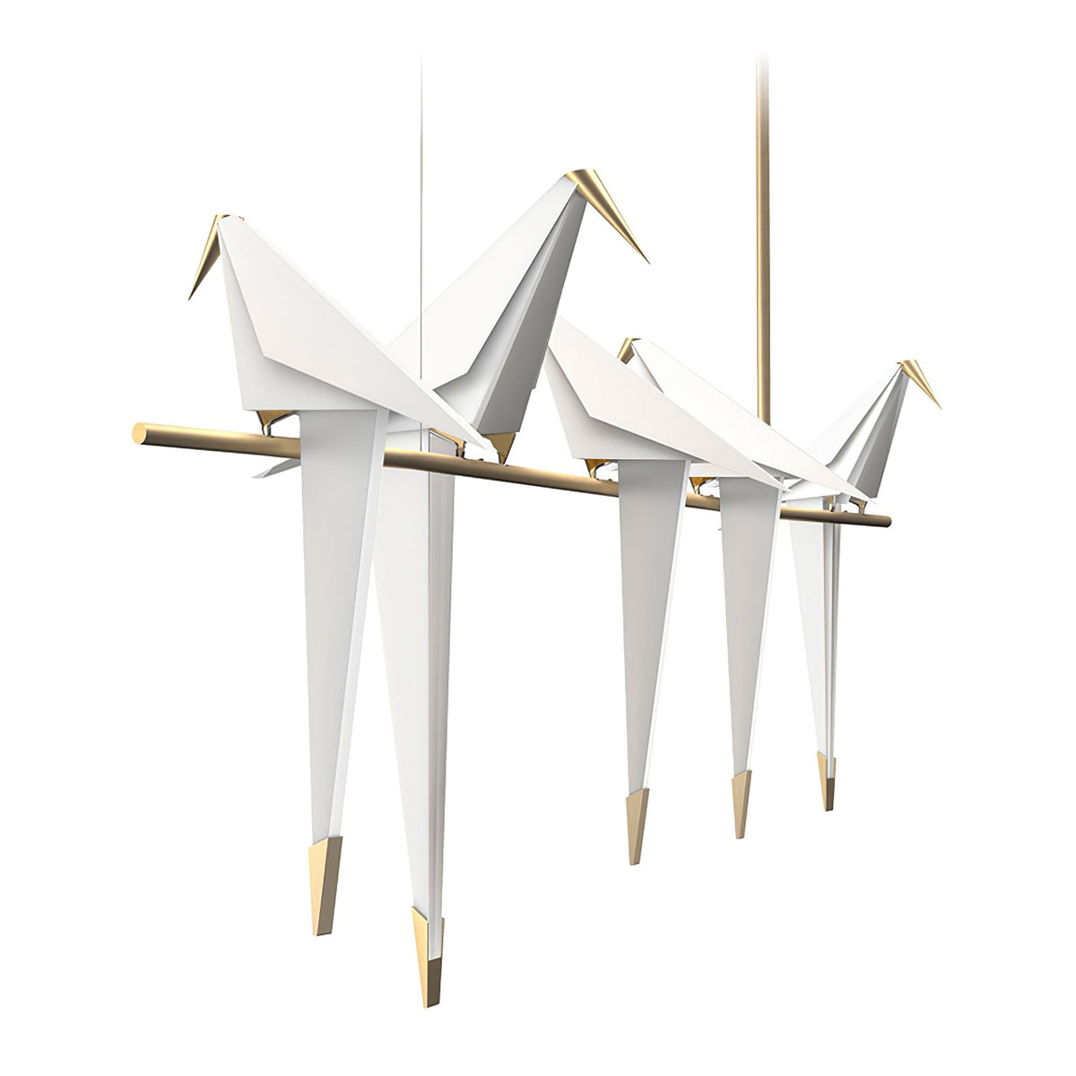 Lunuian kroonluchter Paper Crane Bird sculpturale LED