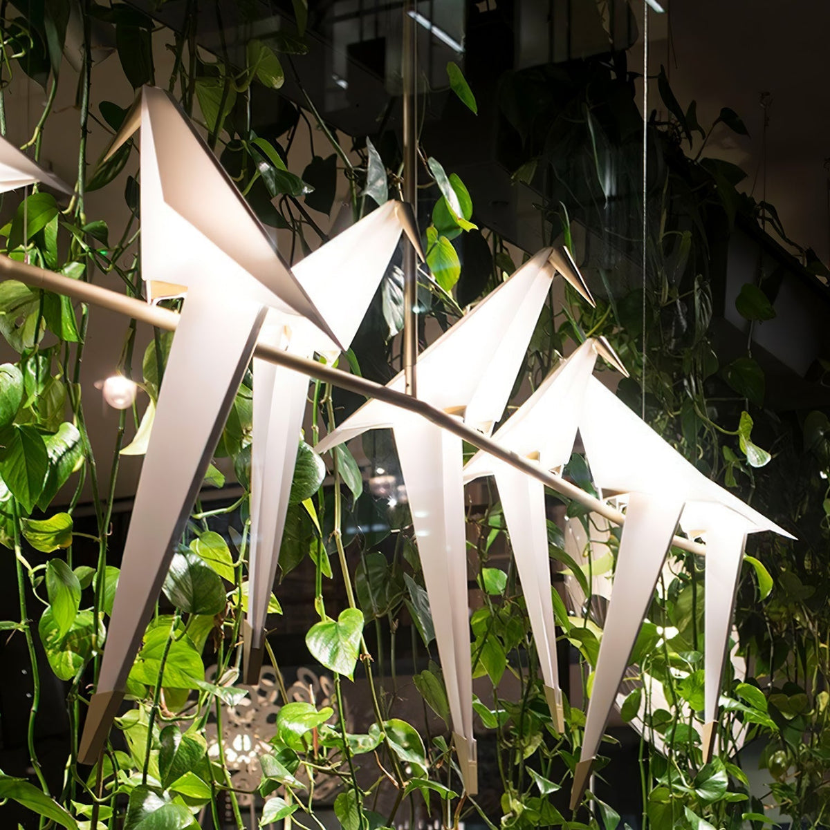 Lunuian kroonluchter Paper Crane Bird sculpturale LED
