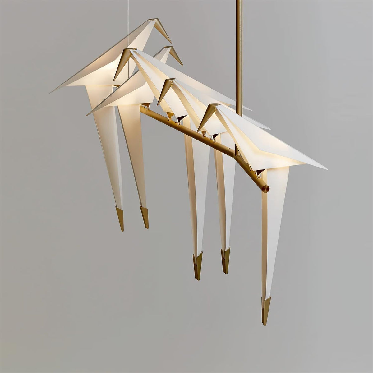 Lunuian kroonluchter Paper Crane Bird sculpturale LED