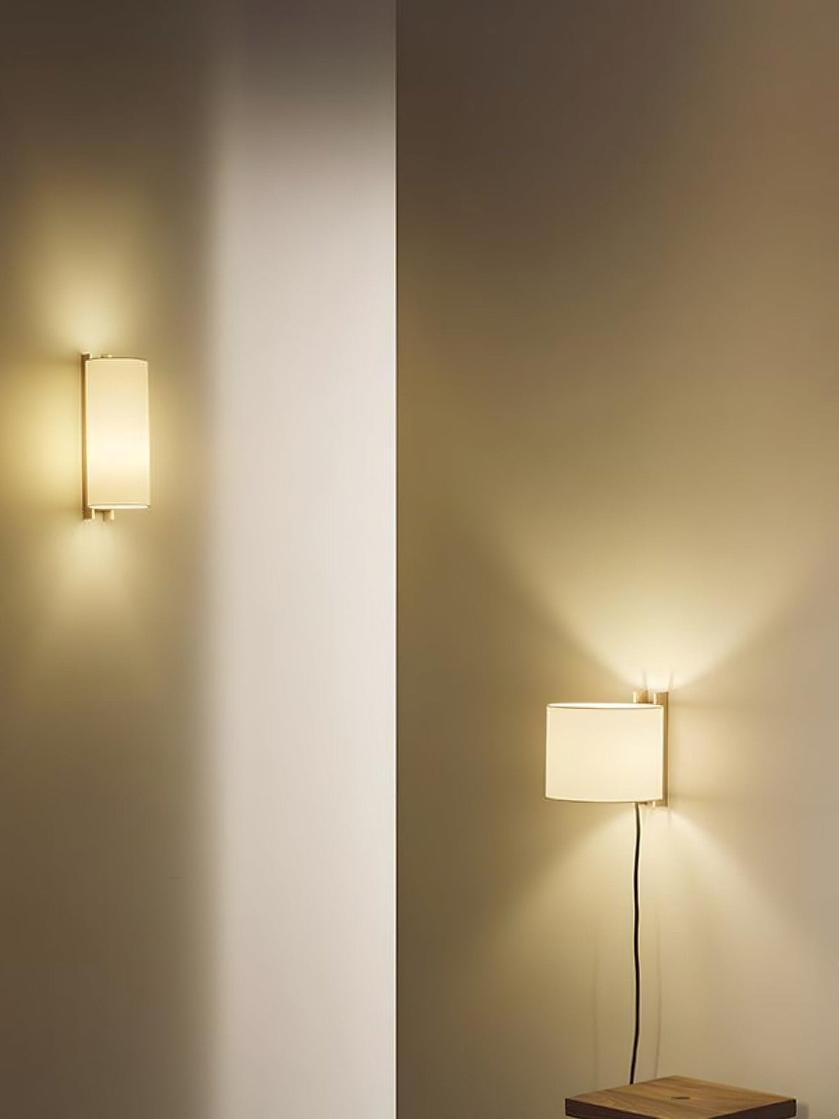 Mirarenne Minimalistische wandlamp met Stoffenkap