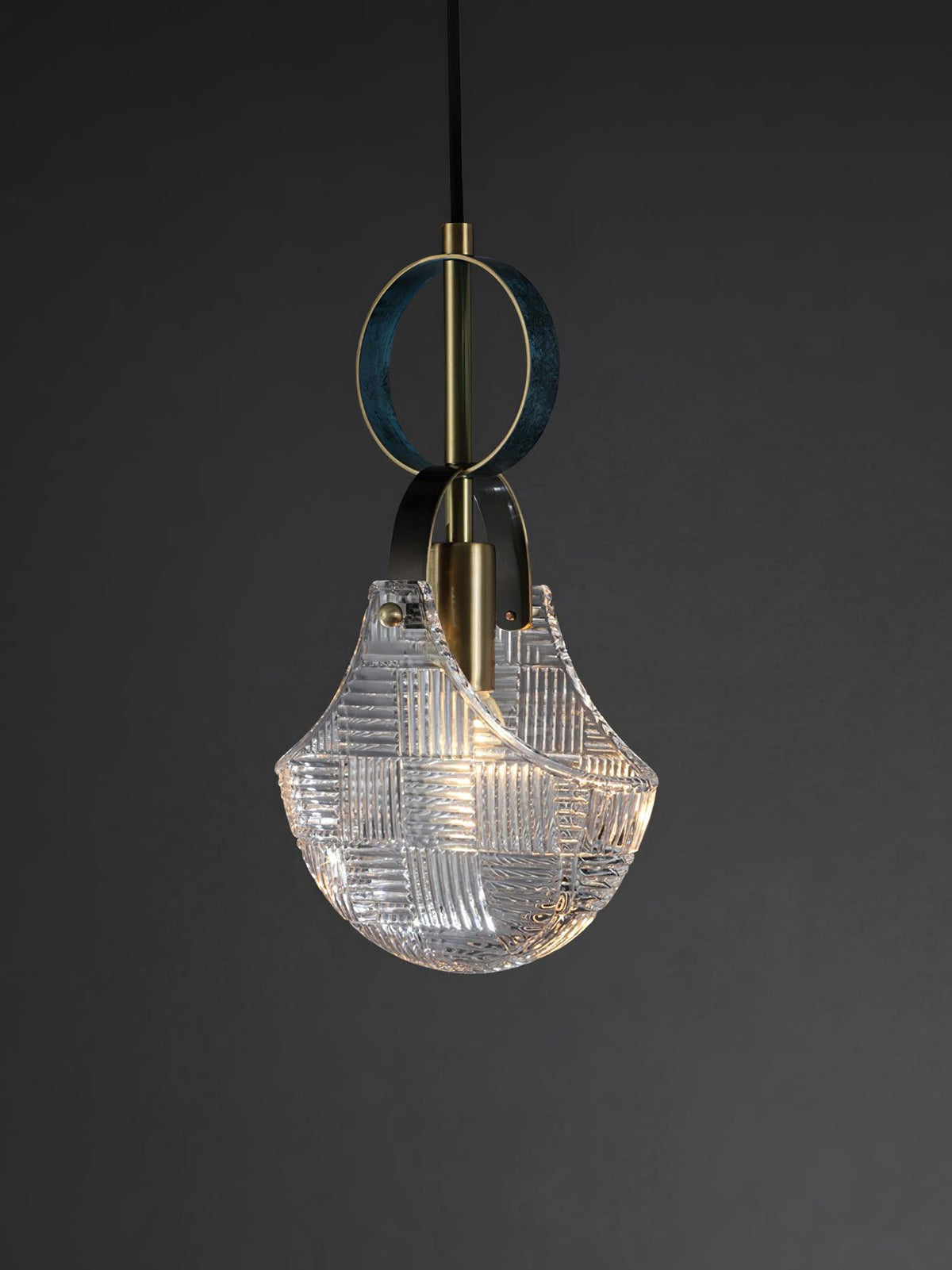 Eirerine hanglamp glas messing teal