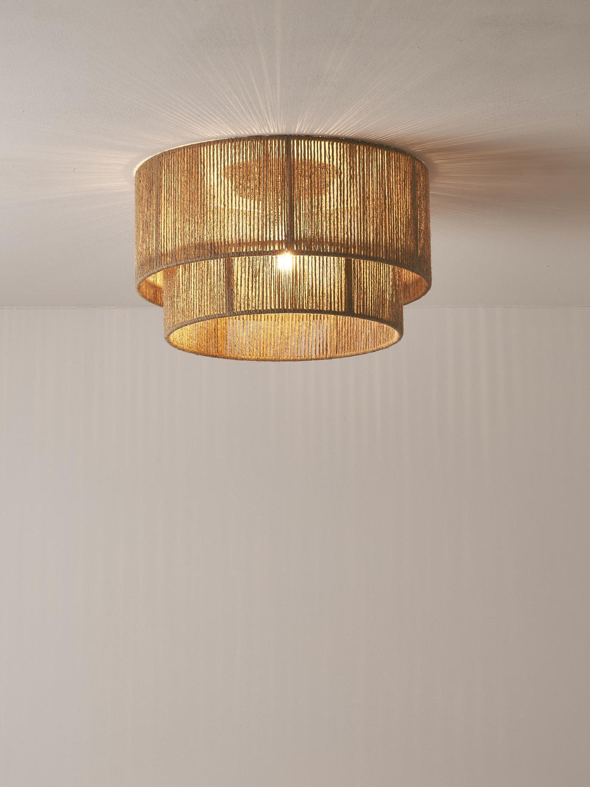 Casora klassiek Art Natuurlijk hennepkoord plafondlamp