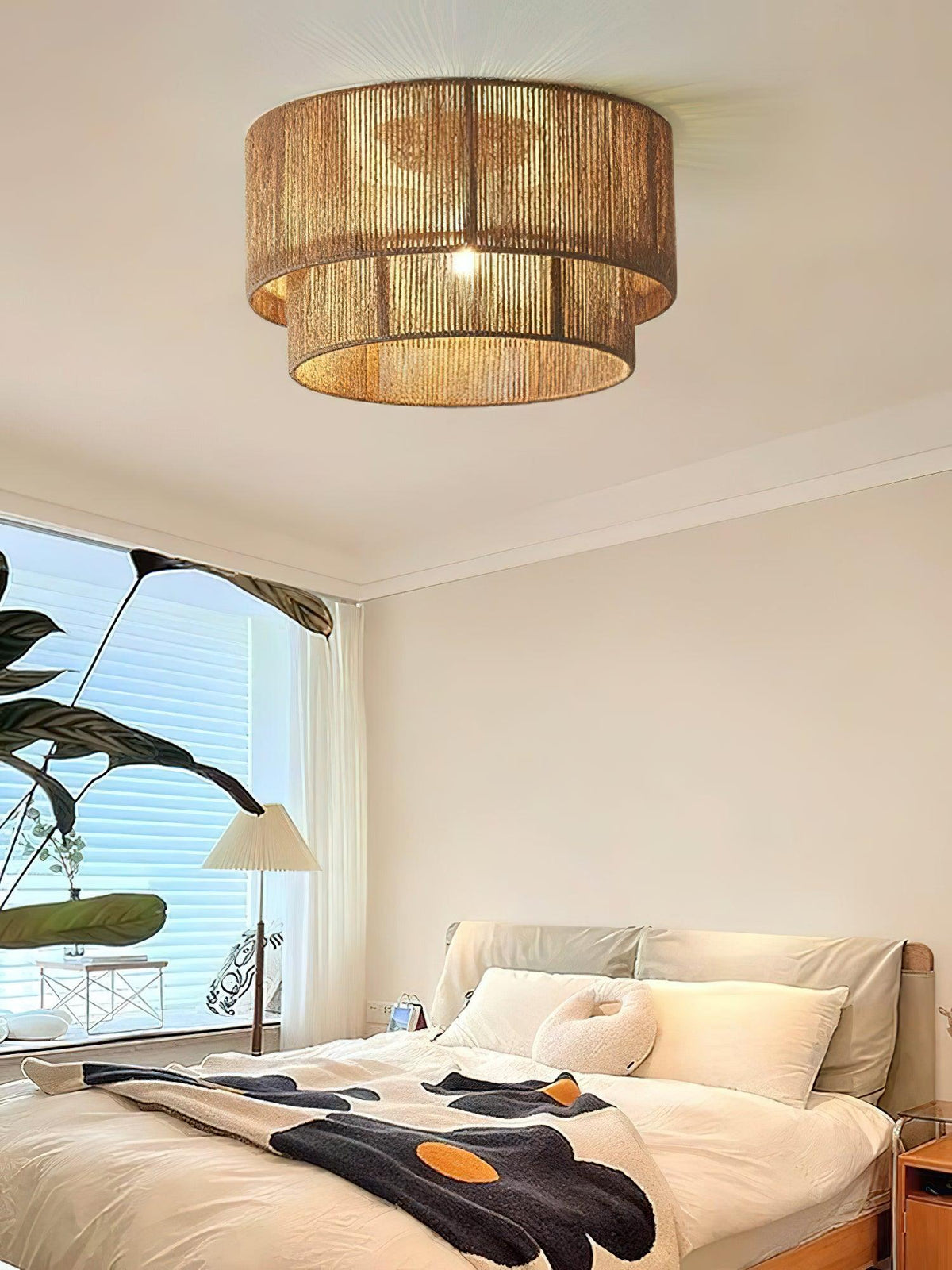 Casora klassiek Art Natuurlijk hennepkoord plafondlamp