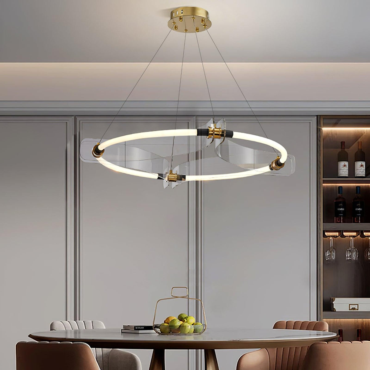 Casanine Kroonluchter Acryl Goud Eetkamer