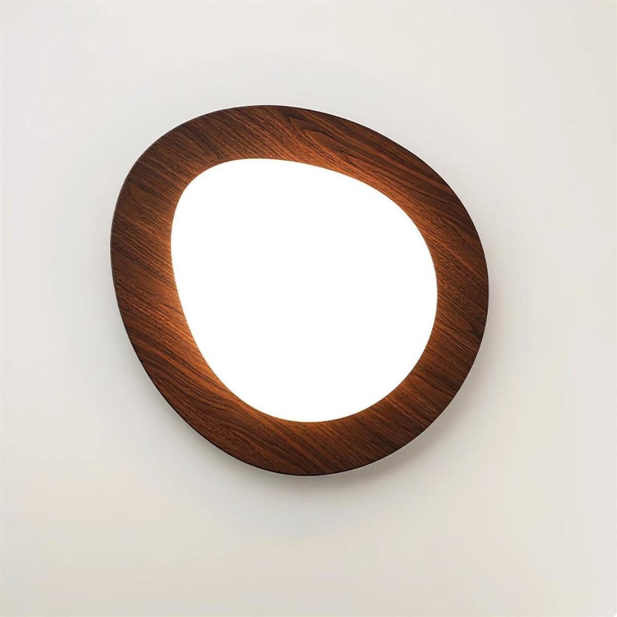 Sylenia plafondlamp kiezelvormige walnoot acryl LED