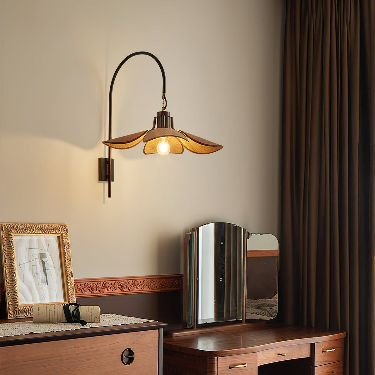 Visilis Premium Noordse kunst Bloemblaad wandlamp
