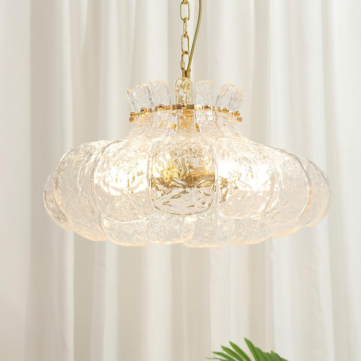 Ariv hanglamp van messing en glas met glamoureus-look