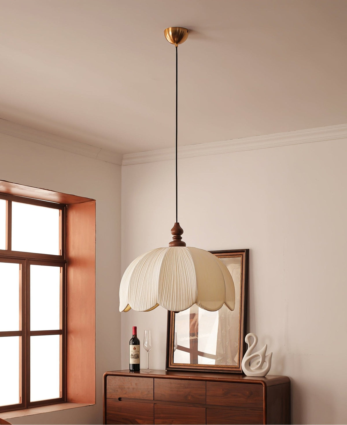 Imiraril hanglamp met tropisch textiel