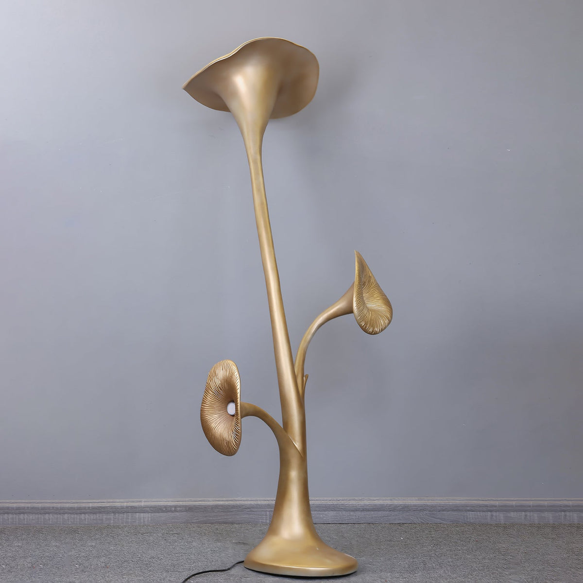 Esole Bloemmotief messing vloerlamp