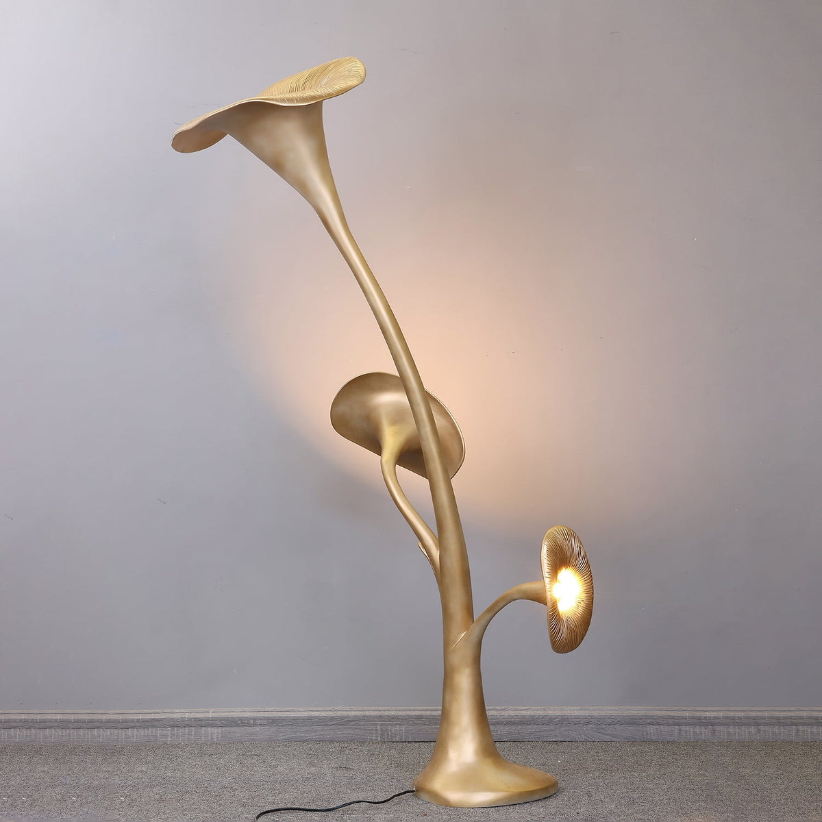 Esole Bloemmotief messing vloerlamp