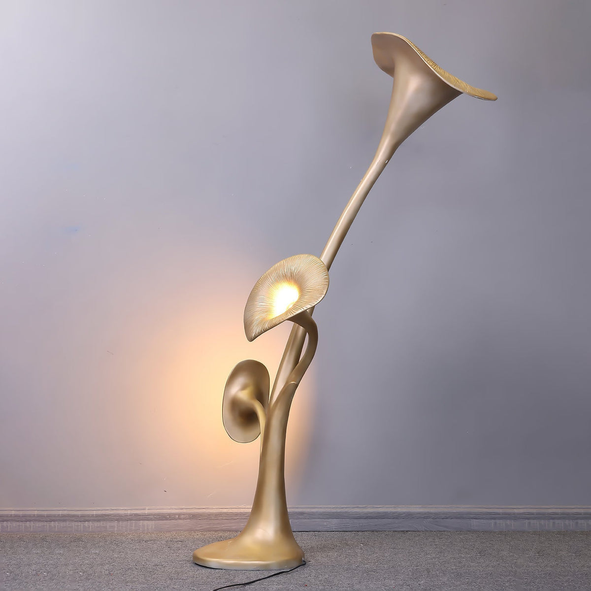 Esole Bloemmotief messing vloerlamp