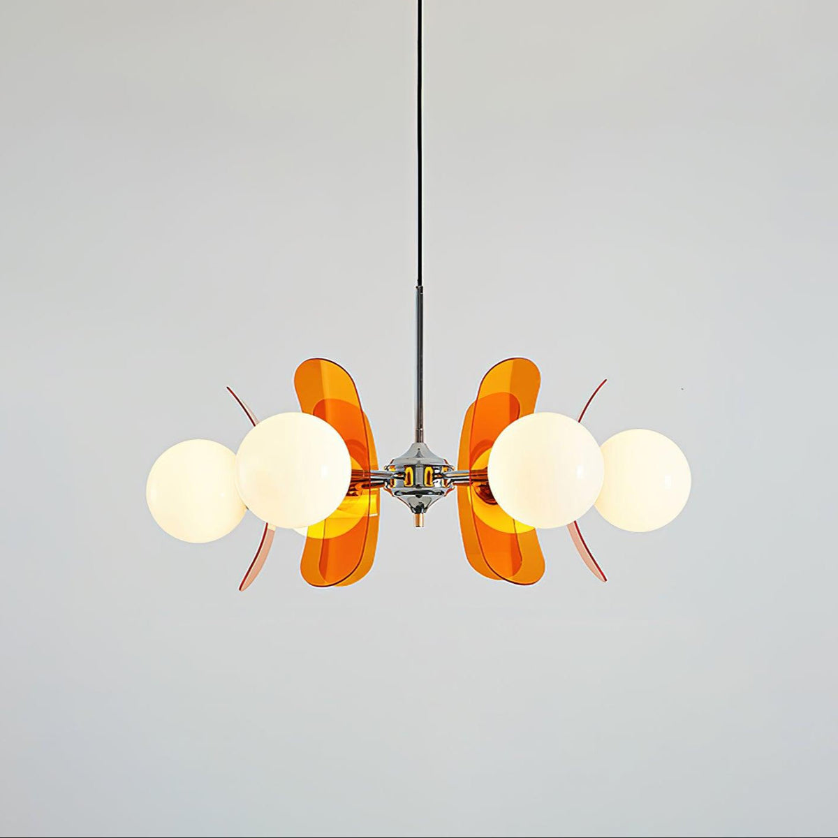 Quay Kroonluchter met Phosphorescent Glazen Lampenkap
