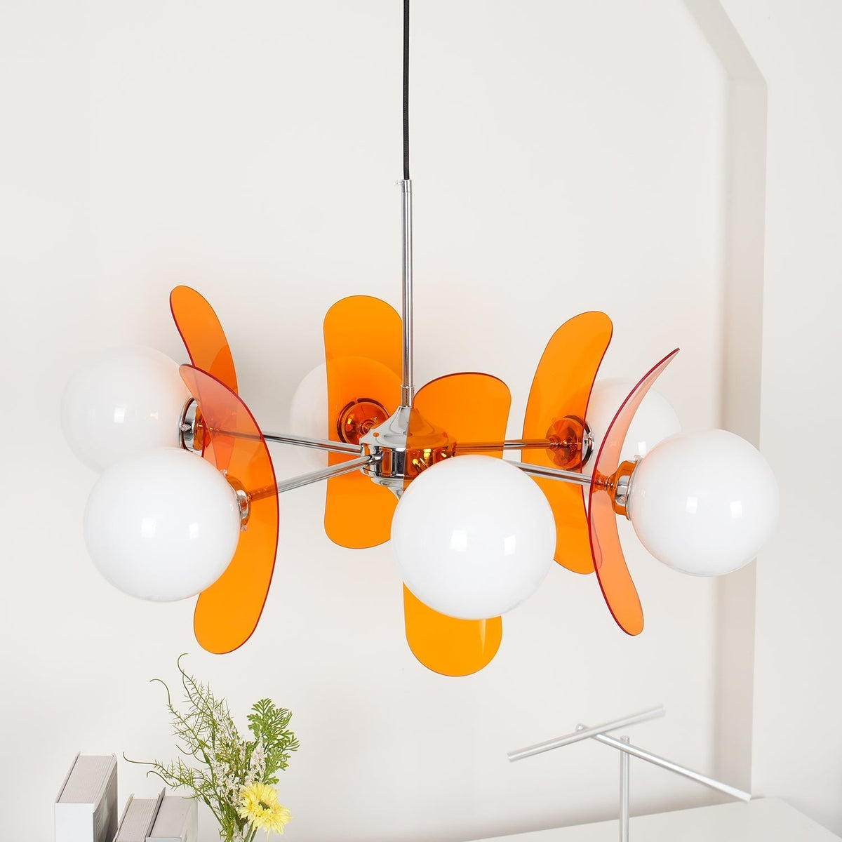 Quay Kroonluchter met Phosphorescent Glazen Lampenkap
