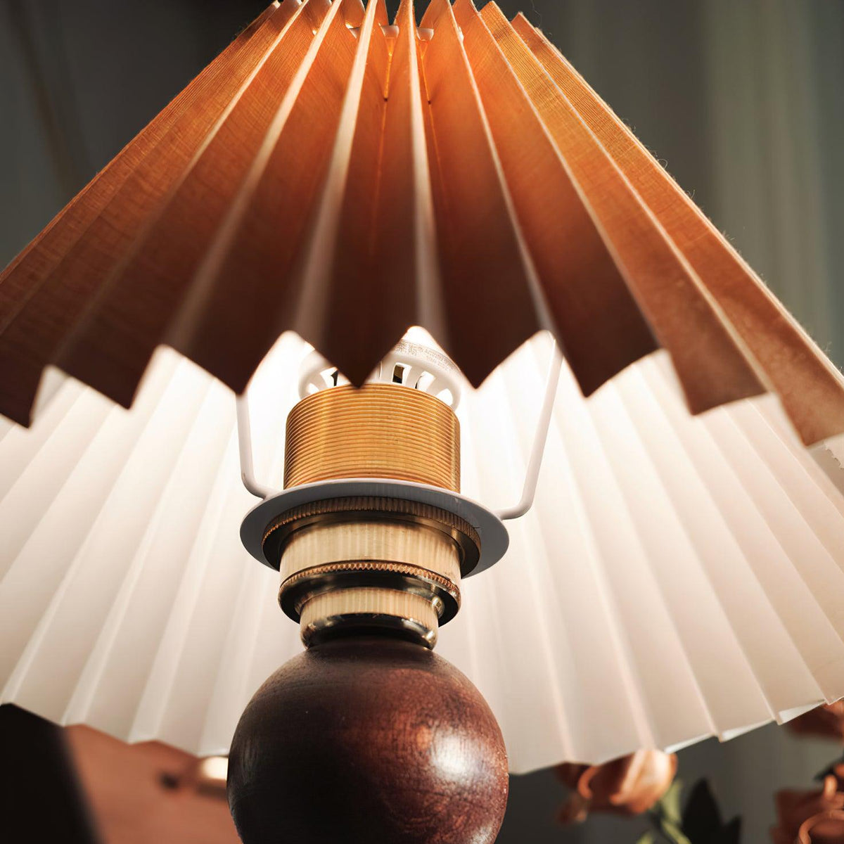 Rinenina Houten Stoffen Vintage tafellamp
