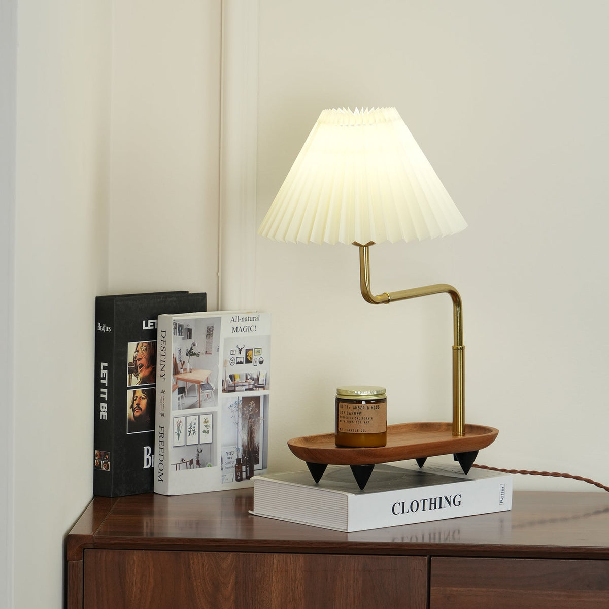 Rinenina Houten Stoffen Vintage tafellamp