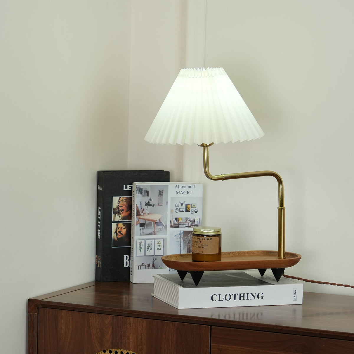 Rinenina Houten Stoffen Vintage tafellamp