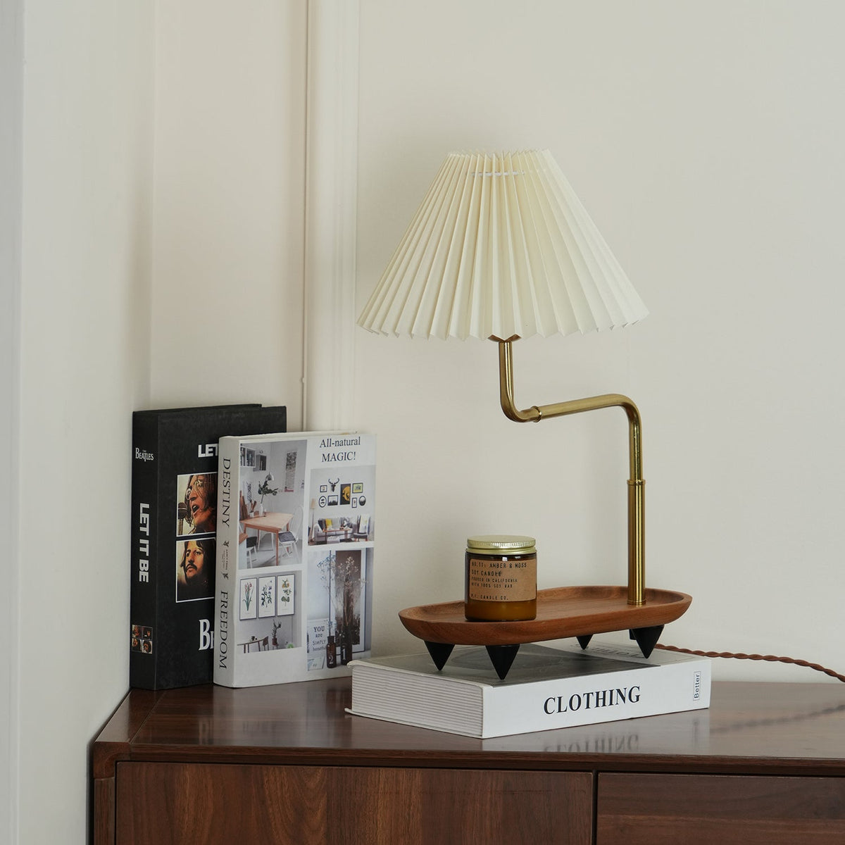 Rinenina Houten Stoffen Vintage tafellamp