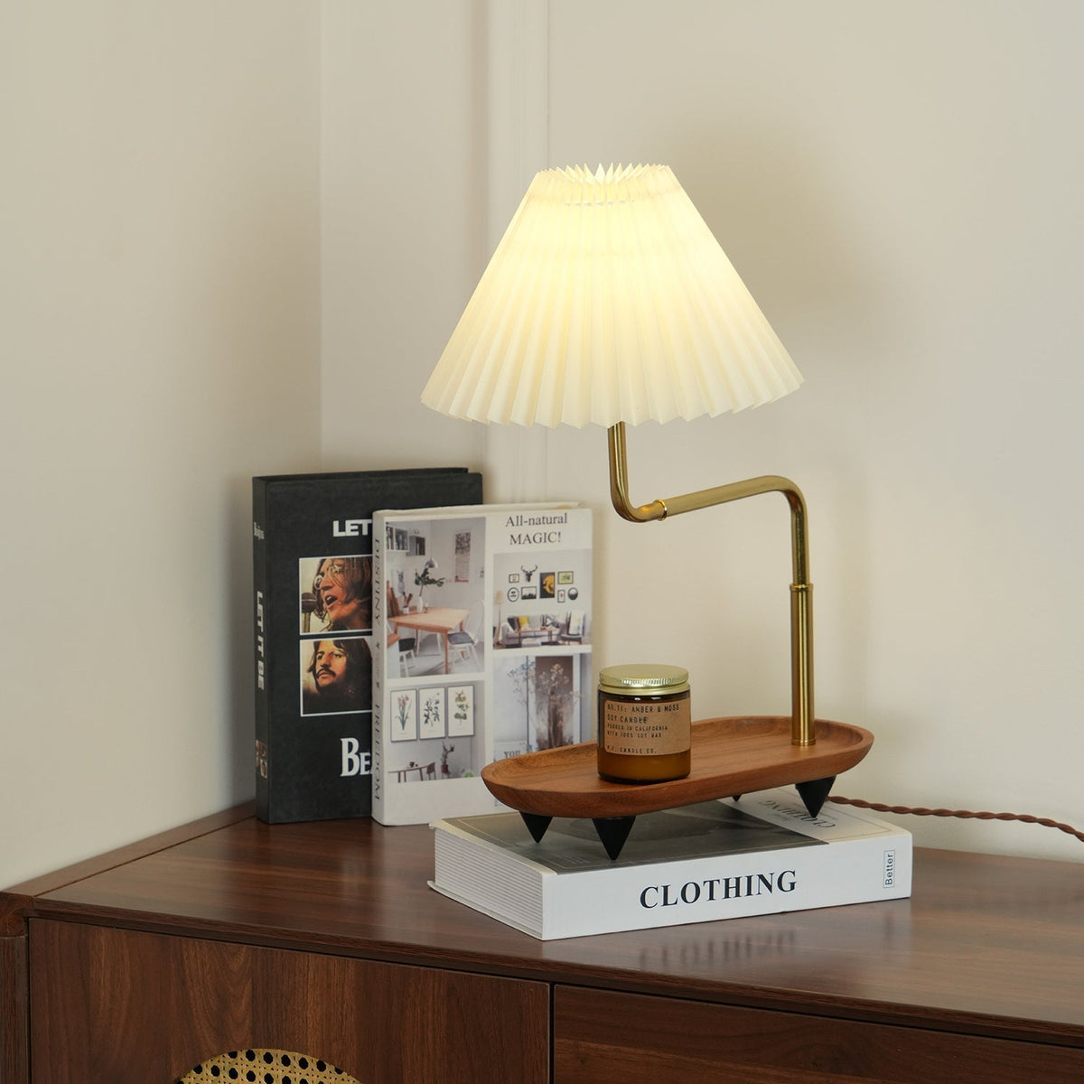Rinenina Houten Stoffen Vintage tafellamp