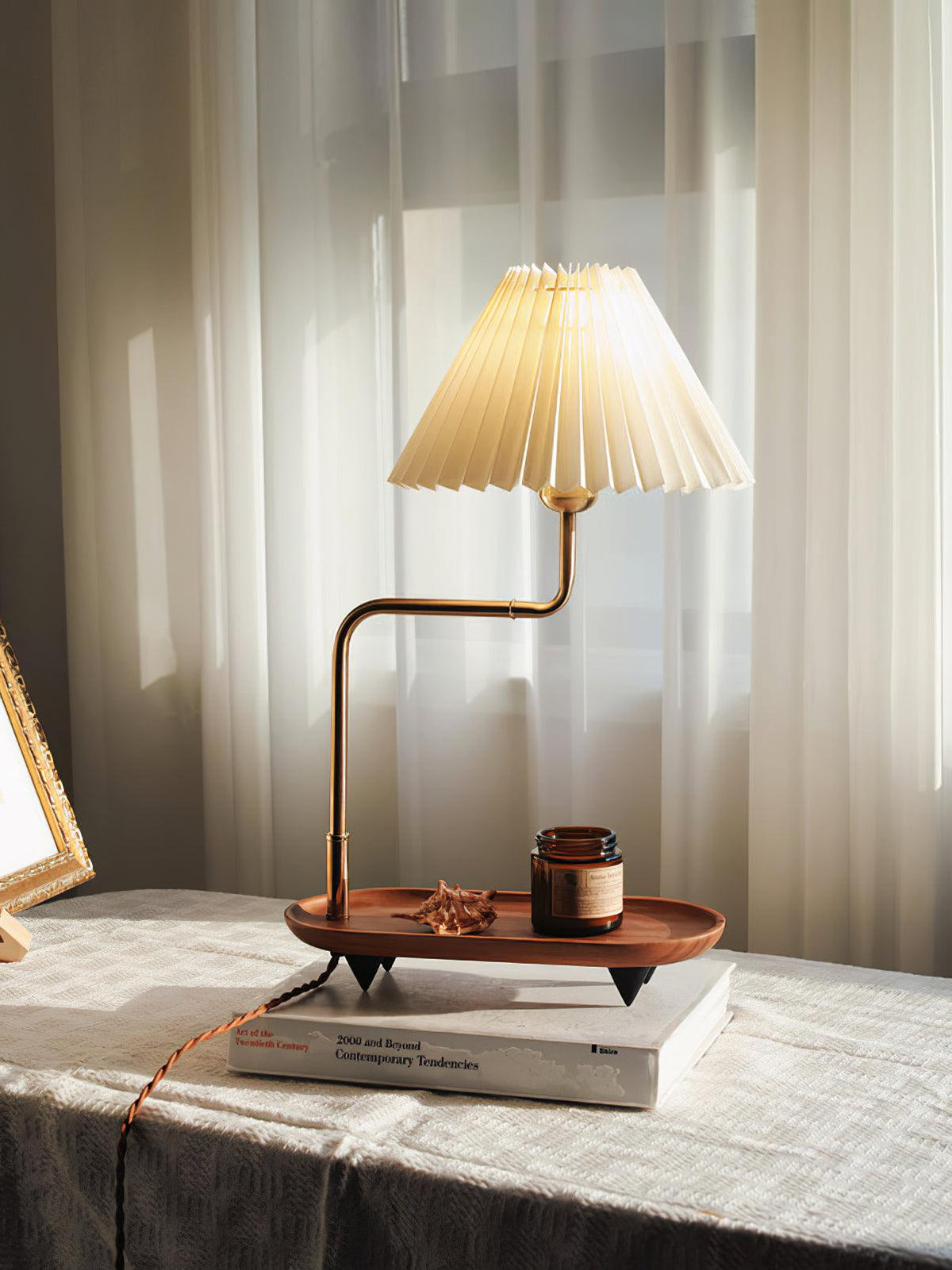 Rinenina Houten Stoffen Vintage tafellamp