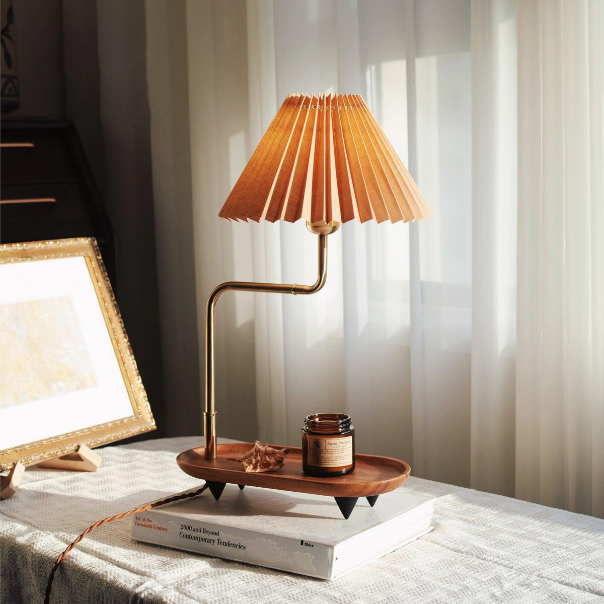 Rinenina Houten Stoffen Vintage tafellamp