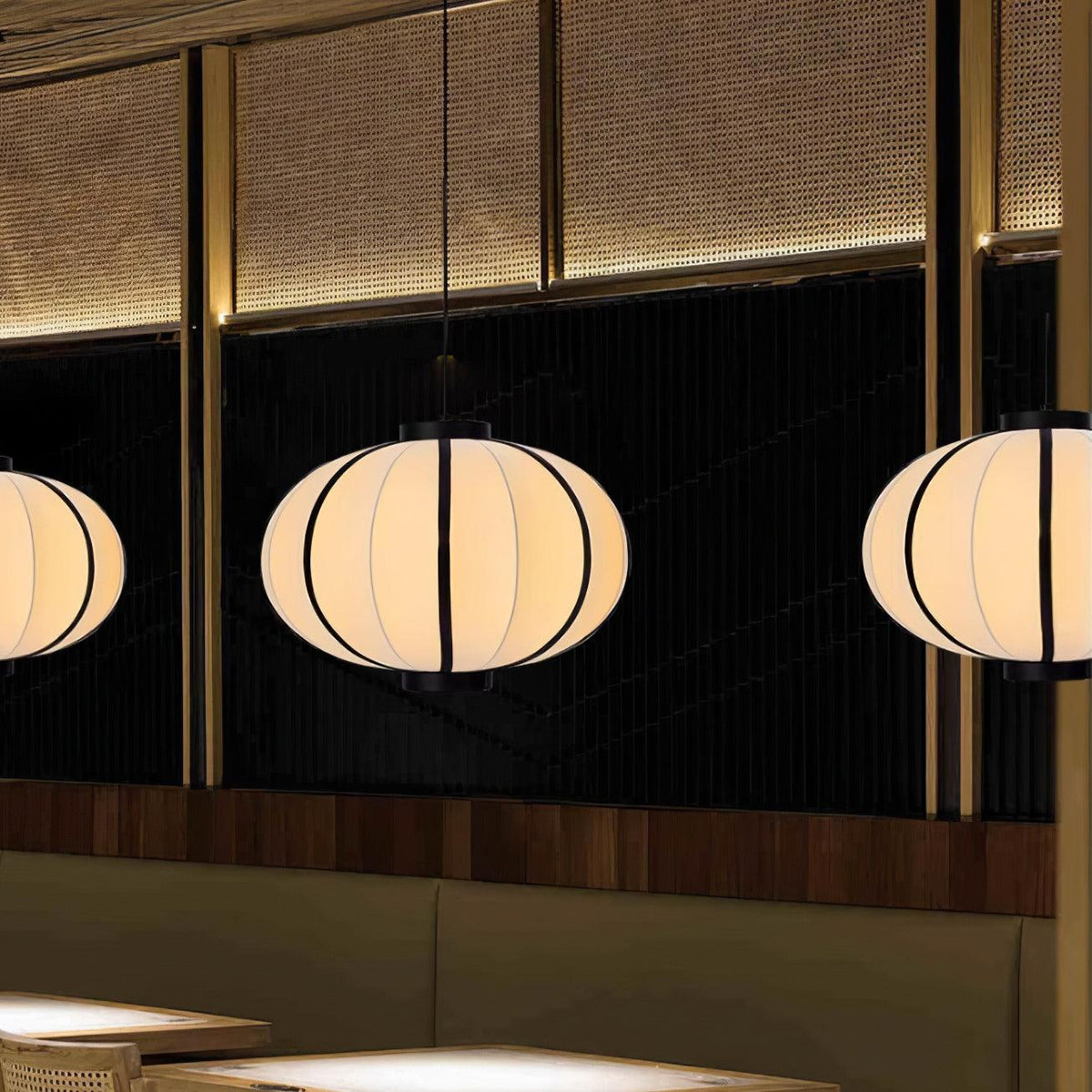 Lumara hanglamp met stoffen lantaarnkap in vintage stijl