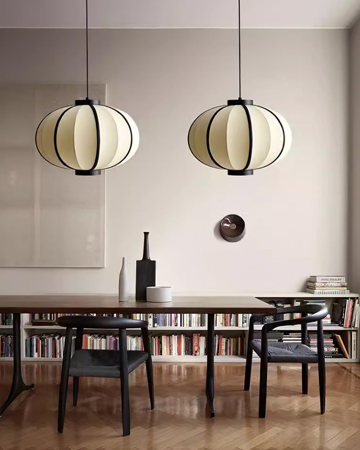 Lumara hanglamp met stoffen lantaarnkap in vintage stijl