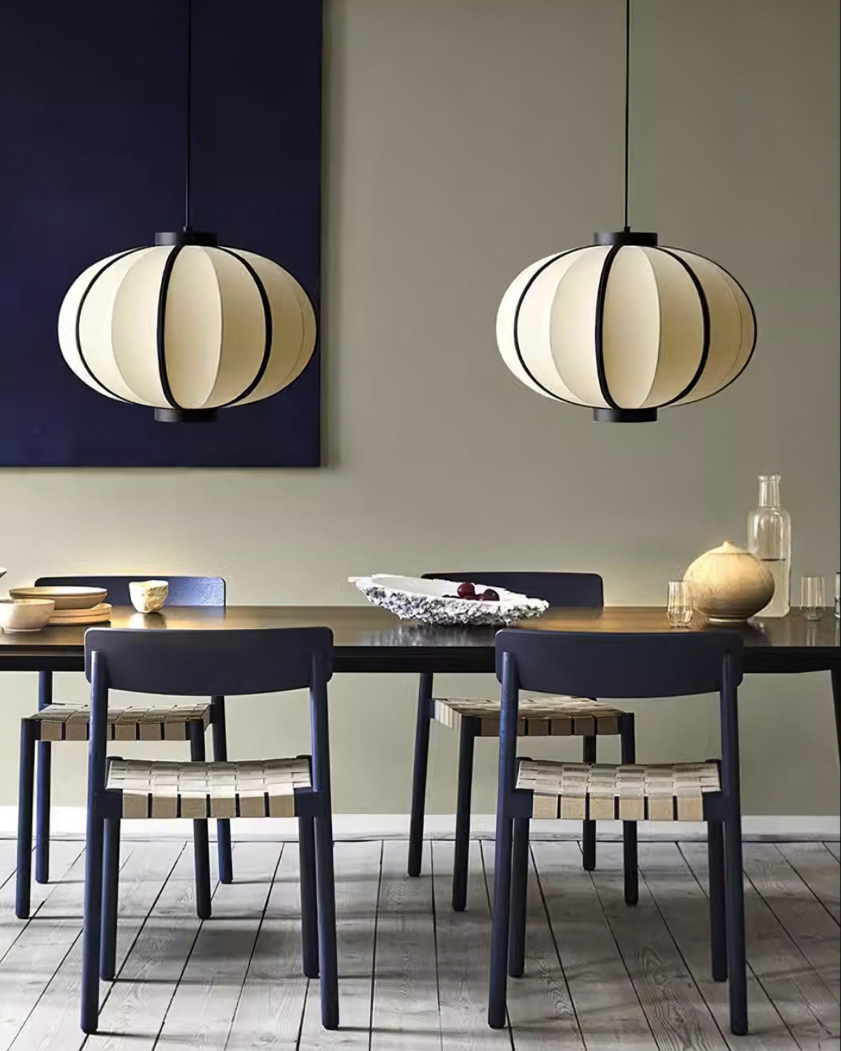 Lumara hanglamp met stoffen lantaarnkap in vintage stijl