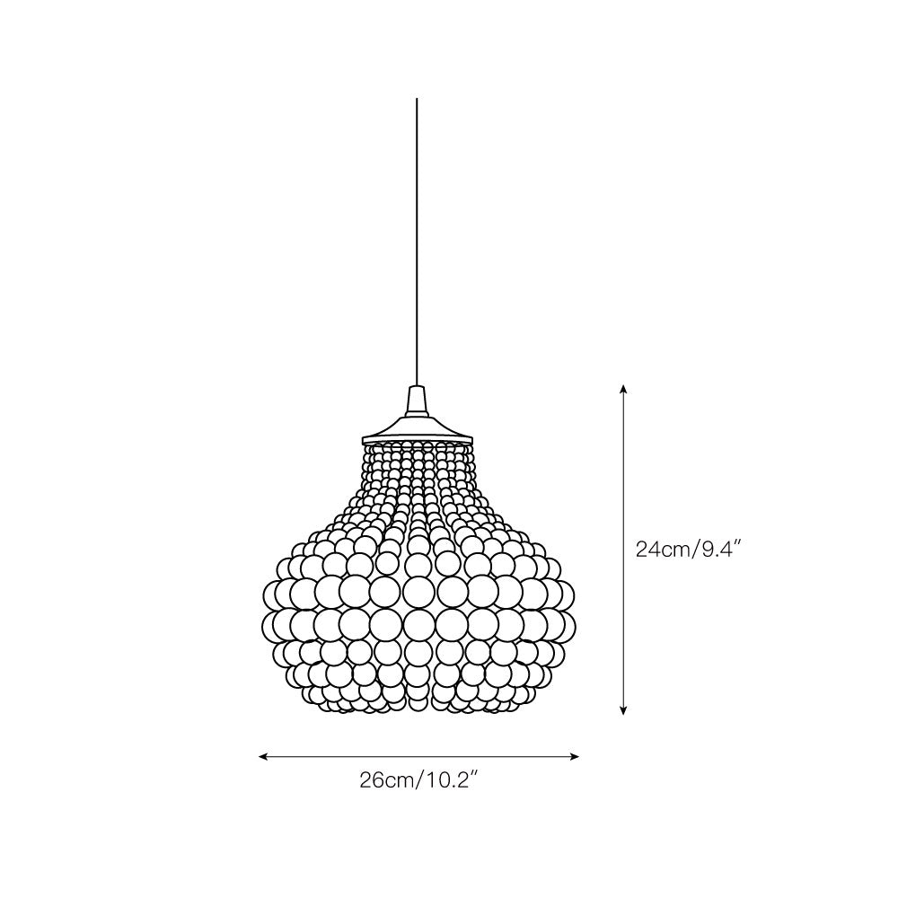 Avenelette hanglamp met kralen