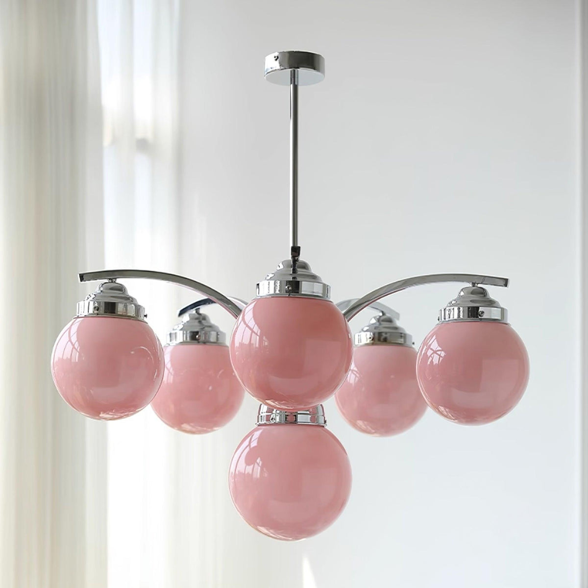 Lioreena Kroonluchter met Roze glas