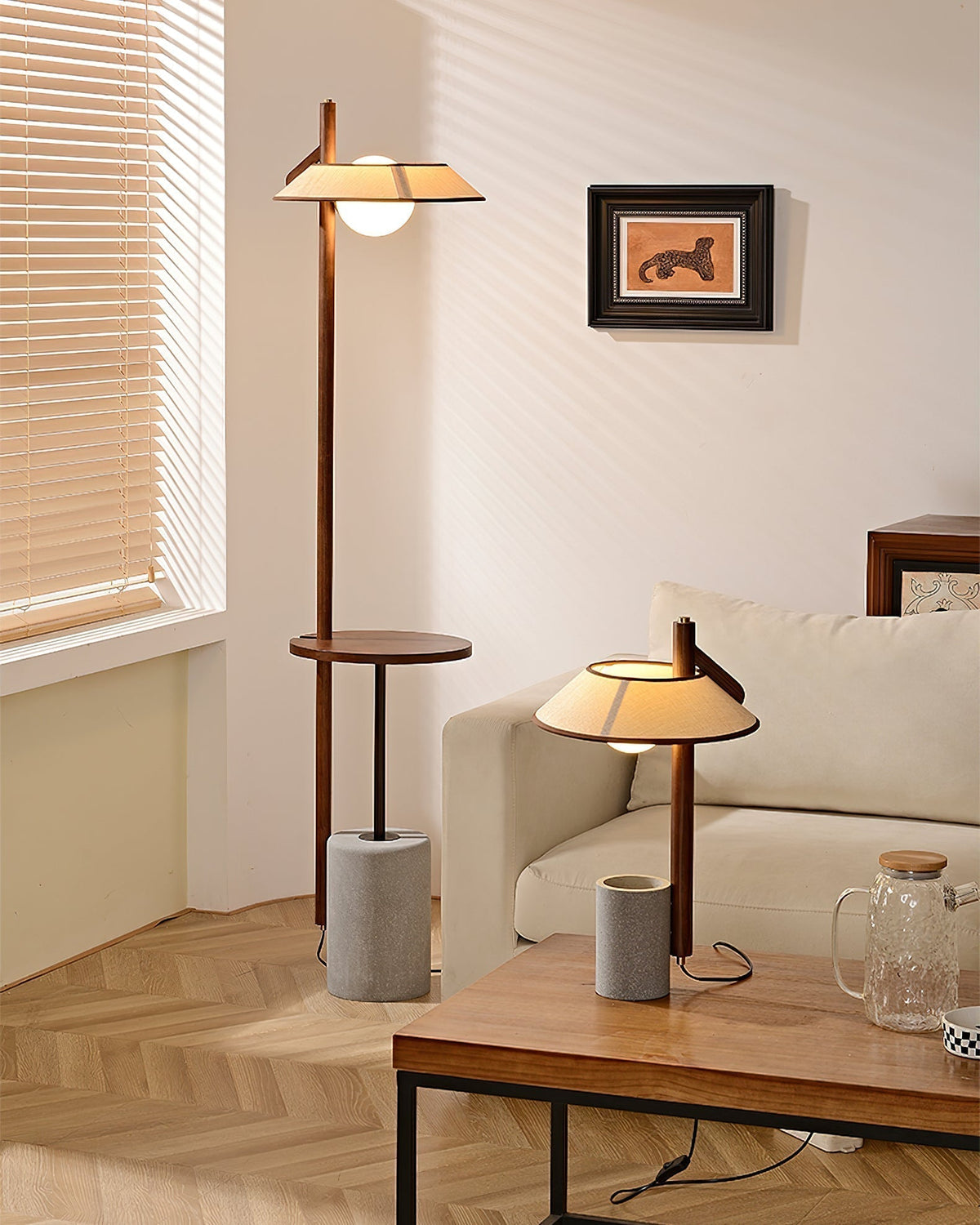 Mirz Minimalistische vloerlamp van walnoothout
