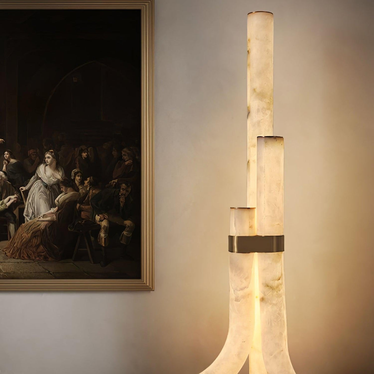 Nivoena vloerlamp van albast