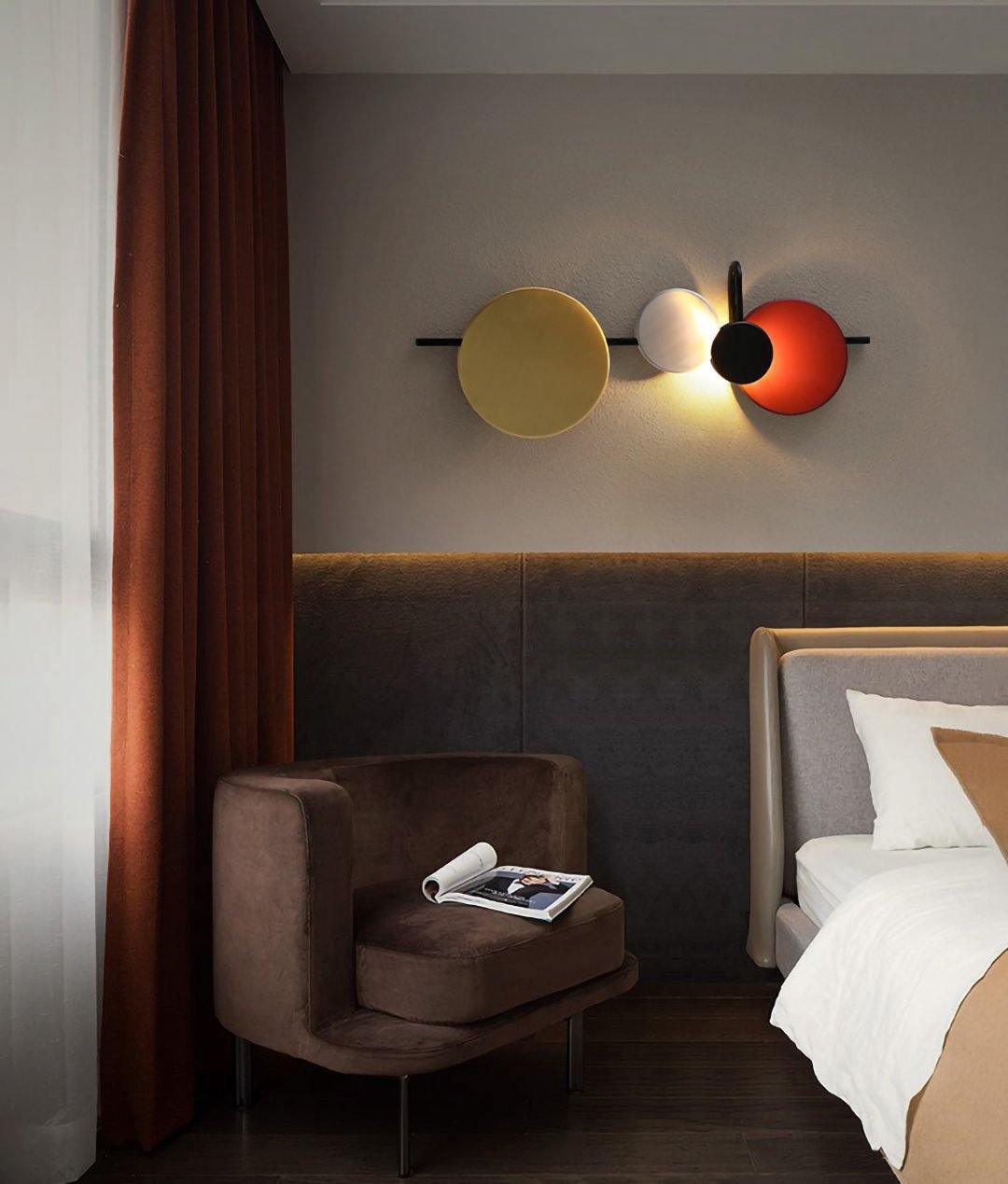 Mirq wandlamp met Magnetische Schijven Kunstzinnig
