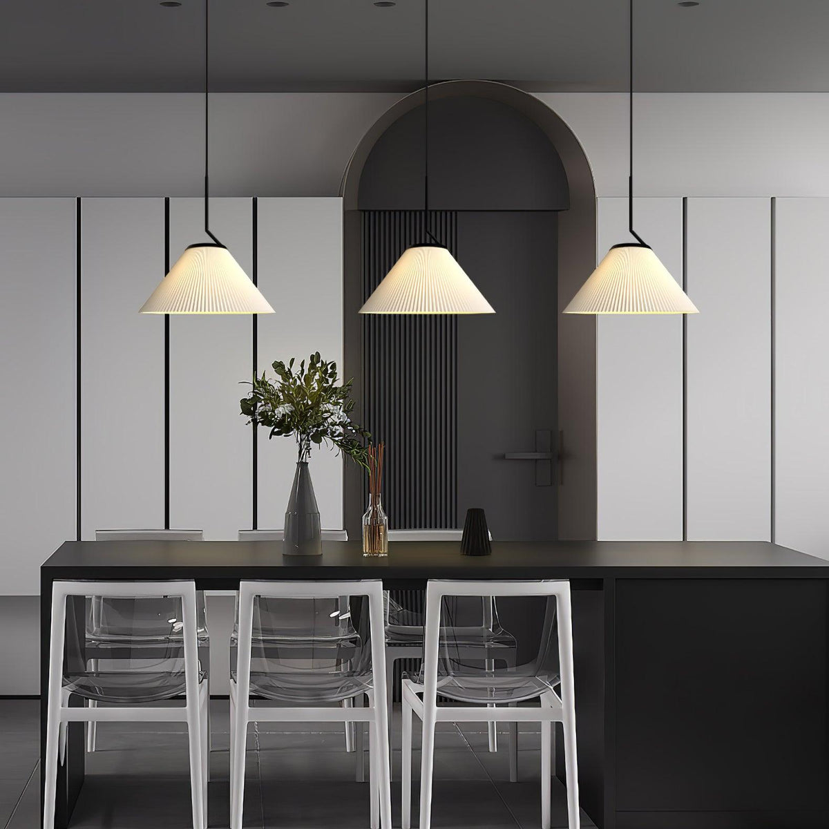 Tyrs geplooide stoffen hanglamp