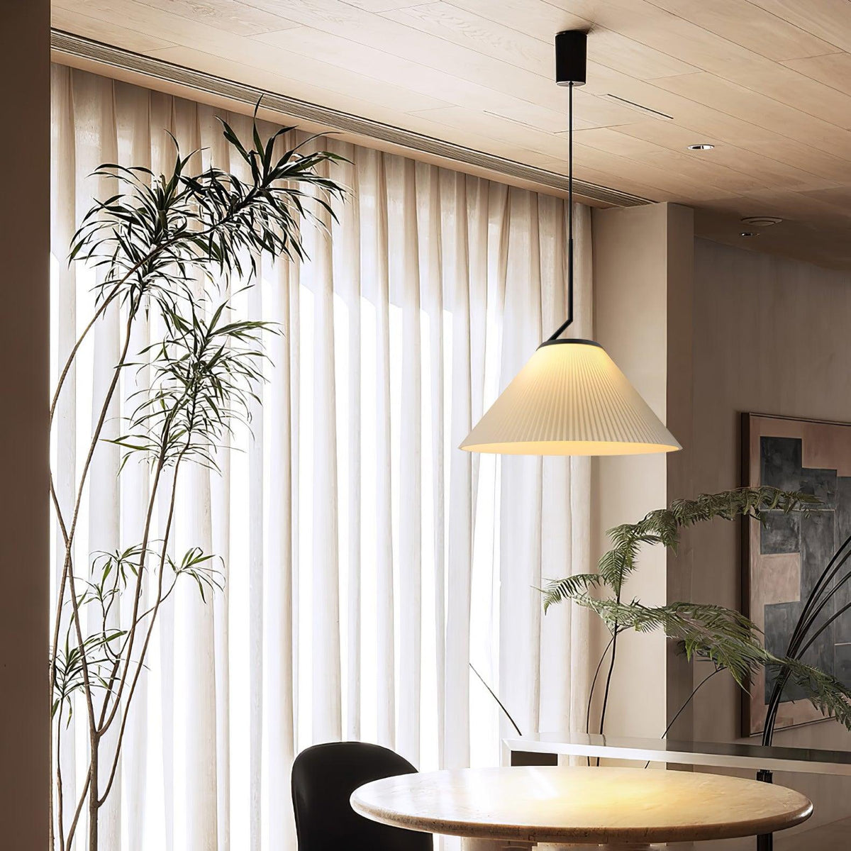 Tyrs geplooide stoffen hanglamp