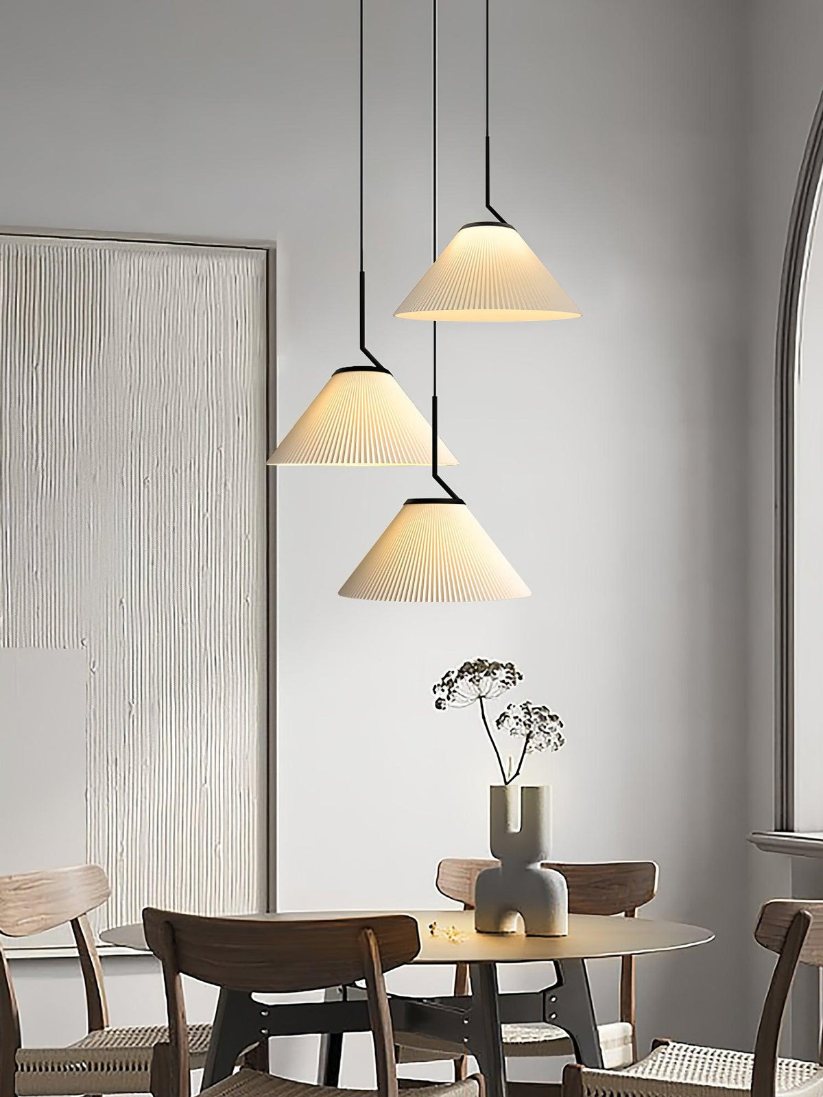Tyrs geplooide stoffen hanglamp