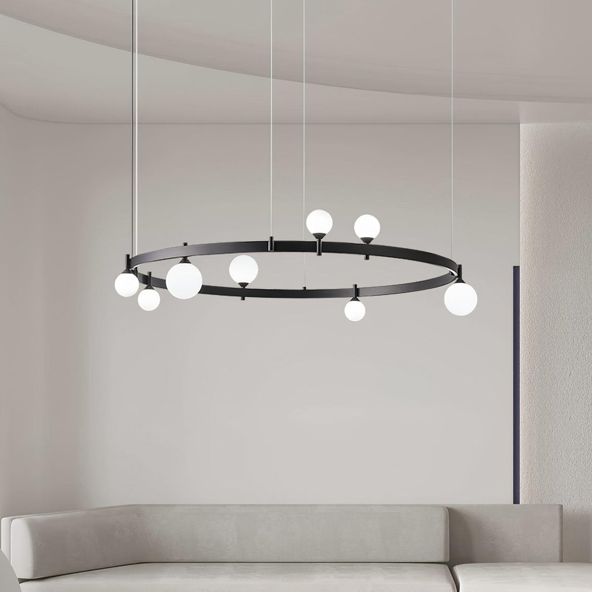 Orel hanglamp ronde zwarte ring