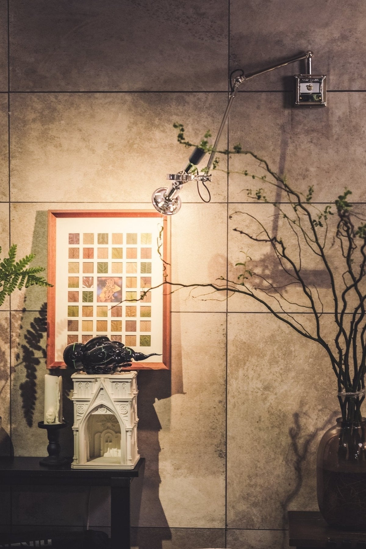 Perv wandlamp met lichtstraal