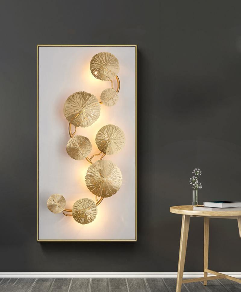 Rylso wandlamp Lotusbladeren messing